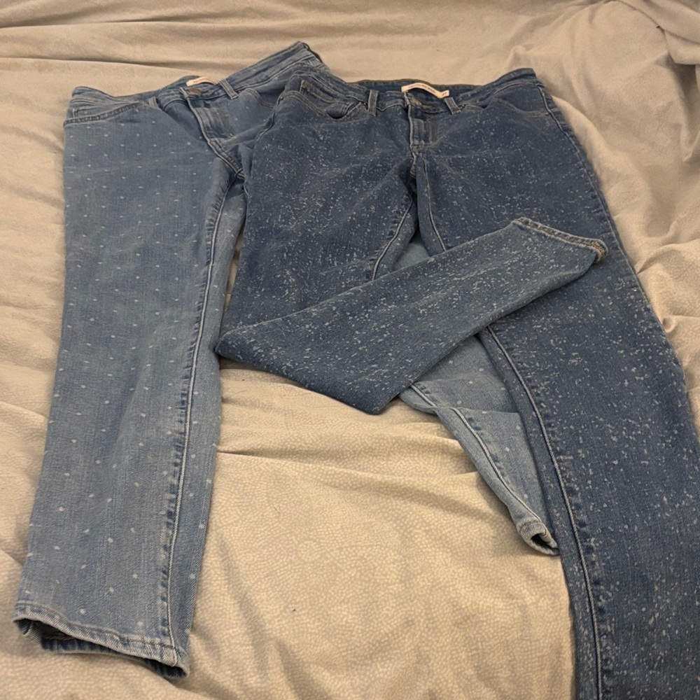 Levi's Light Blue Speckled Denim Jeans